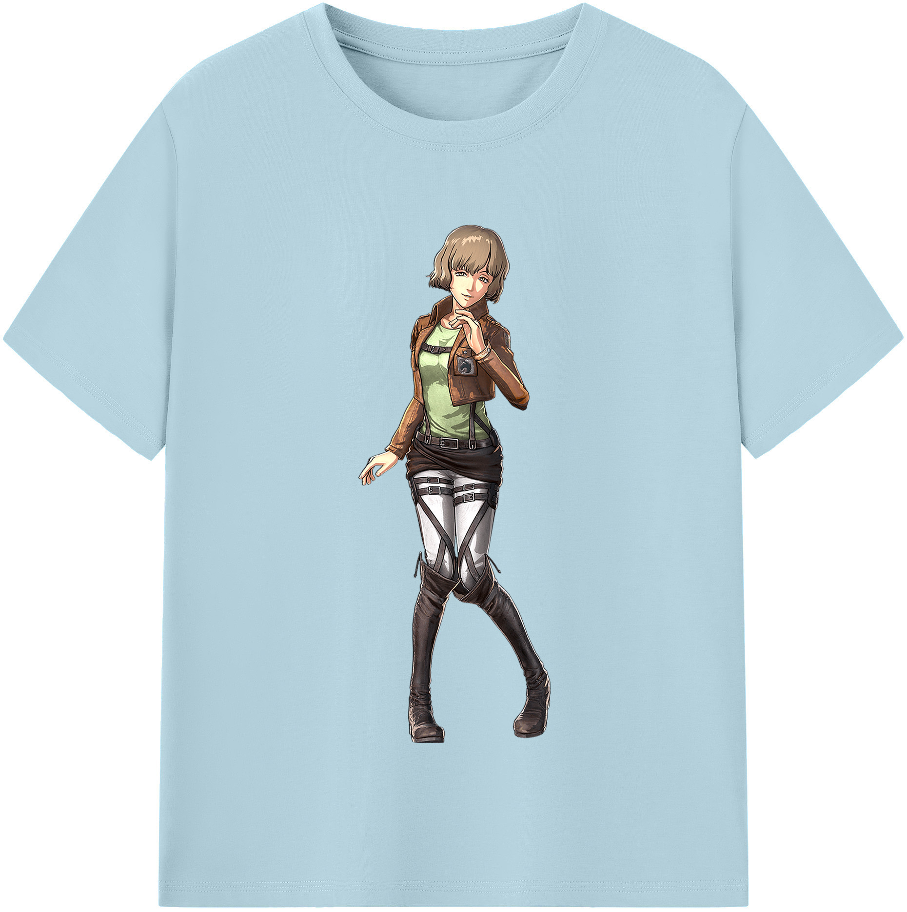 （画像用） 進撃の巨人 ヒツチ Attack on Titan Hitch 綿100％半袖Tシャツ（フロントプリント）